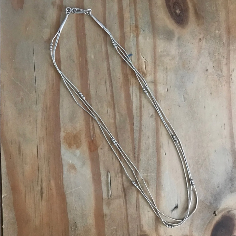 Navajo sterling liquid silver necklace